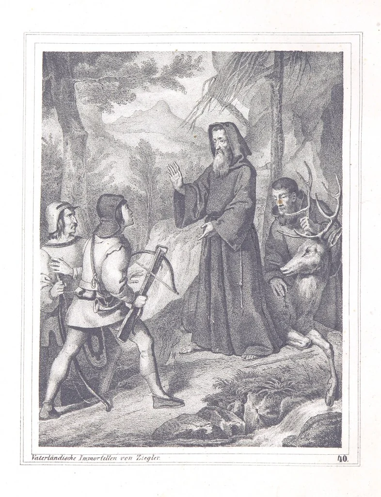 An illustration from Vaterländische Immortellen aus dem Gebiete der österreichischen Geschichte der alten, mittleren, neuern und neuesten Zeit gesammelt und mit einer ... Bilderschau der merkwürdigsten Handlungen ausgezeichneter Personen ... ausgestattet, 1840, leaf 114