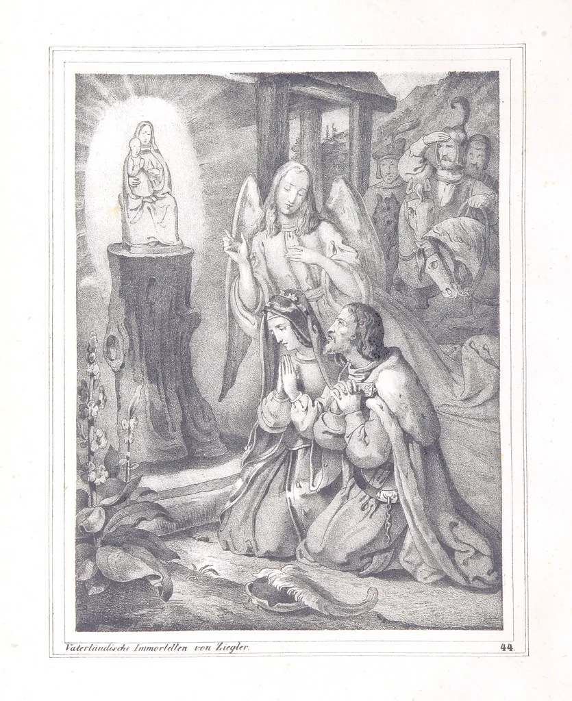 An illustration from Vaterländische Immortellen aus dem Gebiete der österreichischen Geschichte der alten, mittleren, neuern und neuesten Zeit gesammelt und mit einer ... Bilderschau der merkwürdigsten Handlungen ausgezeichneter Personen ... ausgestattet, 1840, leaf 120