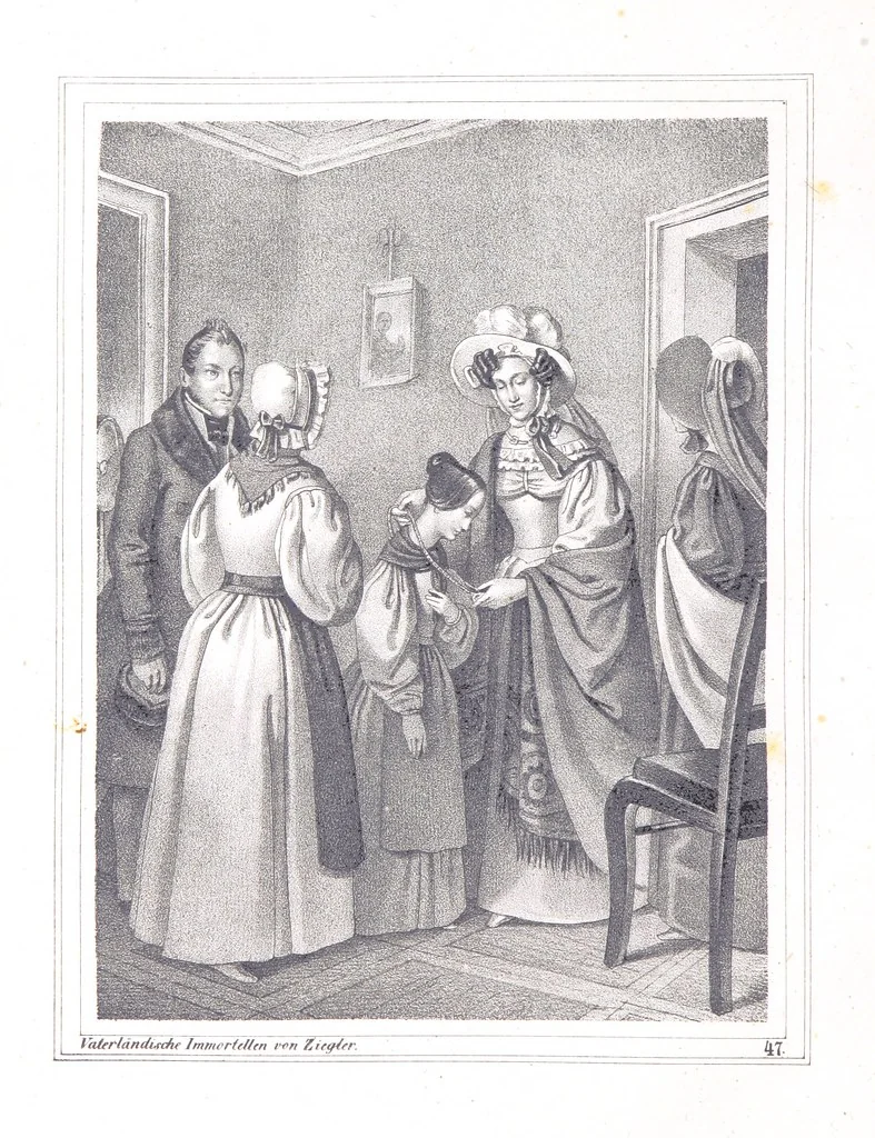 An illustration from Vaterländische Immortellen aus dem Gebiete der österreichischen Geschichte der alten, mittleren, neuern und neuesten Zeit gesammelt und mit einer ... Bilderschau der merkwürdigsten Handlungen ausgezeichneter Personen ... ausgestattet, 1840, leaf 126