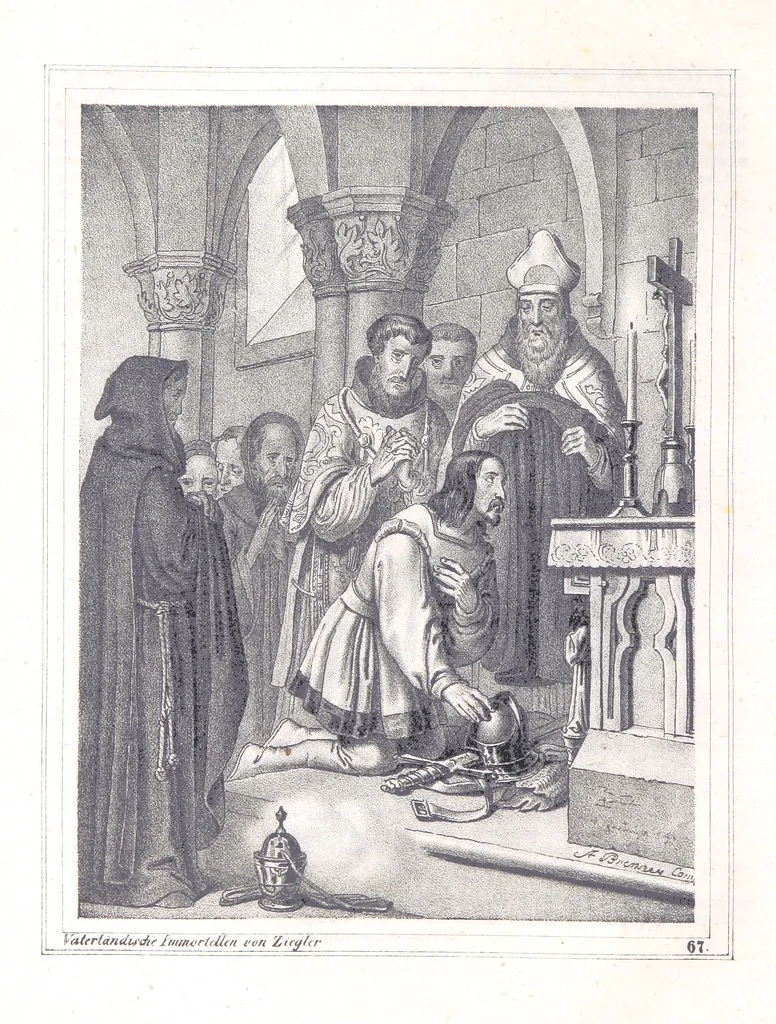 An illustration from Vaterländische Immortellen aus dem Gebiete der österreichischen Geschichte der alten, mittleren, neuern und neuesten Zeit gesammelt und mit einer ... Bilderschau der merkwürdigsten Handlungen ausgezeichneter Personen ... ausgestattet, 1840, leaf 180