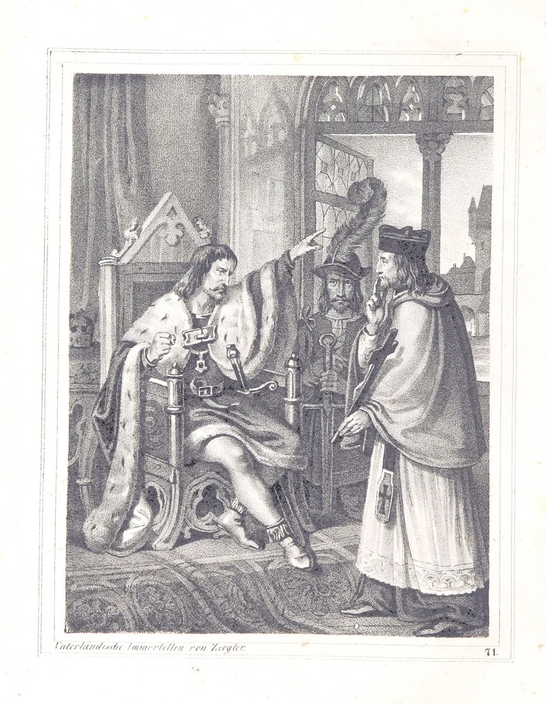 An illustration from Vaterländische Immortellen aus dem Gebiete der österreichischen Geschichte der alten, mittleren, neuern und neuesten Zeit gesammelt und mit einer ... Bilderschau der merkwürdigsten Handlungen ausgezeichneter Personen ... ausgestattet, 1840, leaf 198