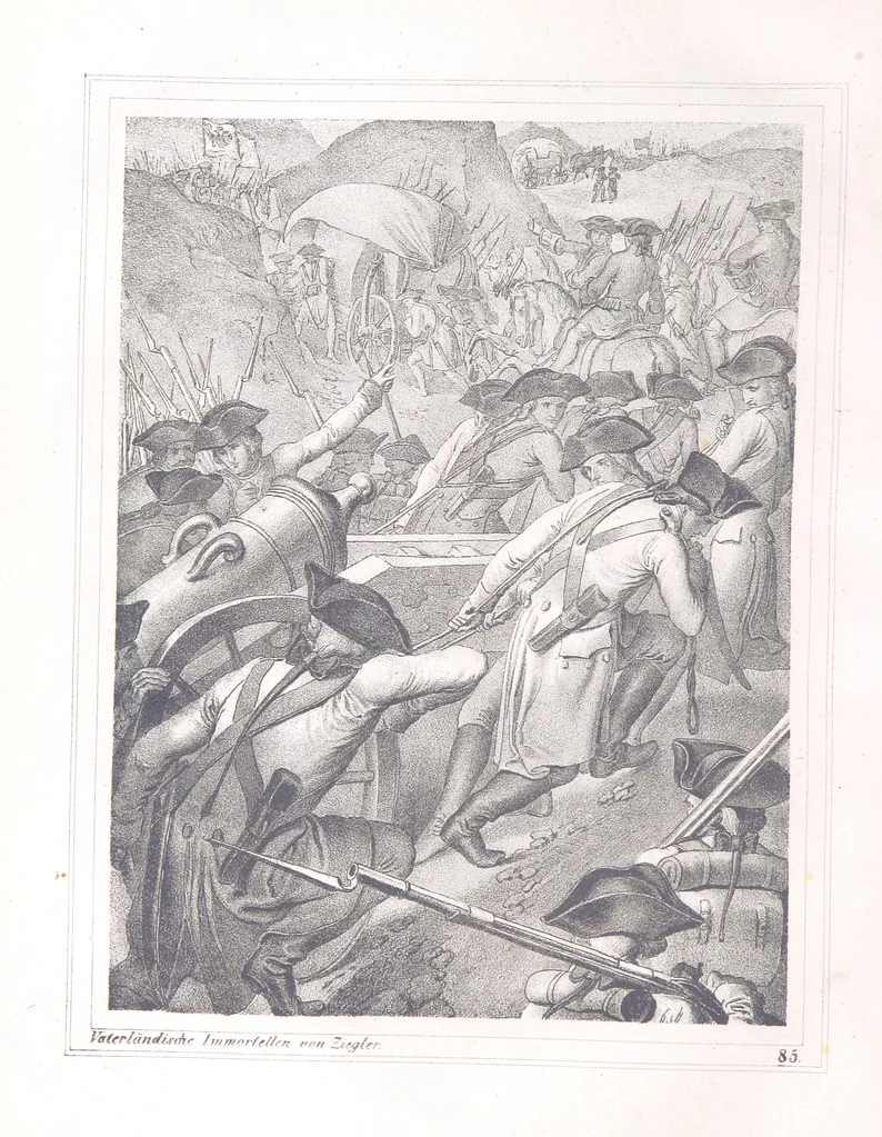 An illustration from Vaterländische Immortellen aus dem Gebiete der österreichischen Geschichte der alten, mittleren, neuern und neuesten Zeit gesammelt und mit einer ... Bilderschau der merkwürdigsten Handlungen ausgezeichneter Personen ... ausgestattet, 1840, leaf 234