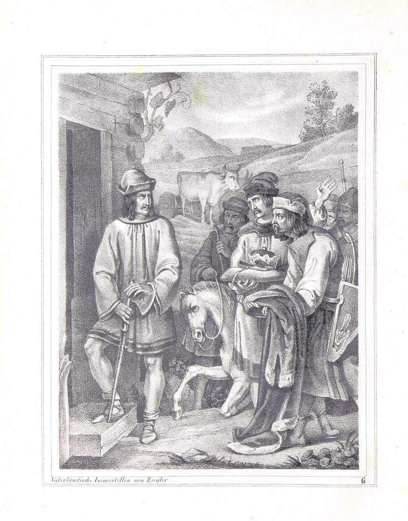 An illustration from Vaterländische Immortellen aus dem Gebiete der österreichischen Geschichte der alten, mittleren, neuern und neuesten Zeit gesammelt und mit einer ... Bilderschau der merkwürdigsten Handlungen ausgezeichneter Personen ... ausgestattet, 1840, leaf 24