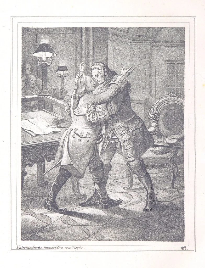 An illustration from Vaterländische Immortellen aus dem Gebiete der österreichischen Geschichte der alten, mittleren, neuern und neuesten Zeit gesammelt und mit einer ... Bilderschau der merkwürdigsten Handlungen ausgezeichneter Personen ... ausgestattet, 1840, leaf 246