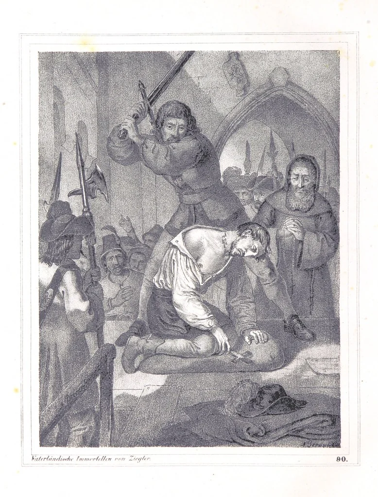 An illustration from Vaterländische Immortellen aus dem Gebiete der österreichischen Geschichte der alten, mittleren, neuern und neuesten Zeit gesammelt und mit einer ... Bilderschau der merkwürdigsten Handlungen ausgezeichneter Personen ... ausgestattet, 1840, leaf 258