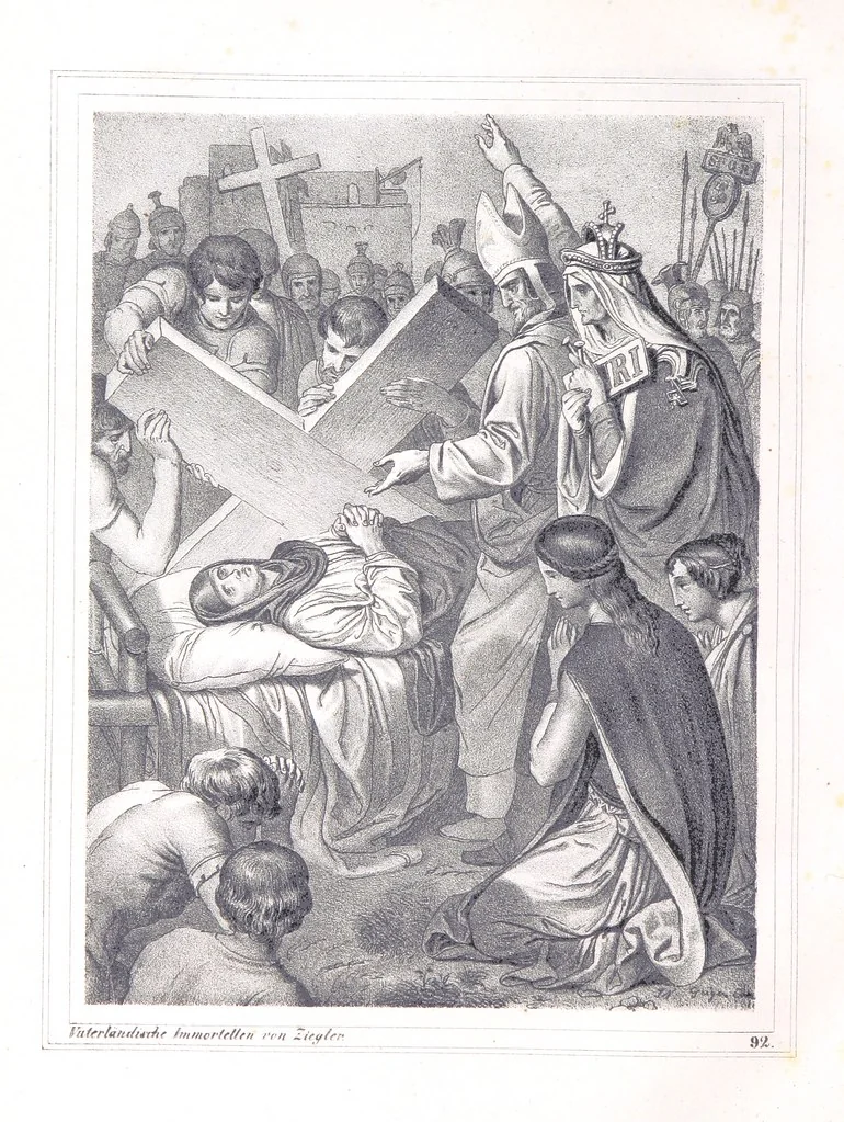An illustration from Vaterländische Immortellen aus dem Gebiete der österreichischen Geschichte der alten, mittleren, neuern und neuesten Zeit gesammelt und mit einer ... Bilderschau der merkwürdigsten Handlungen ausgezeichneter Personen ... ausgestattet, 1840, leaf 270