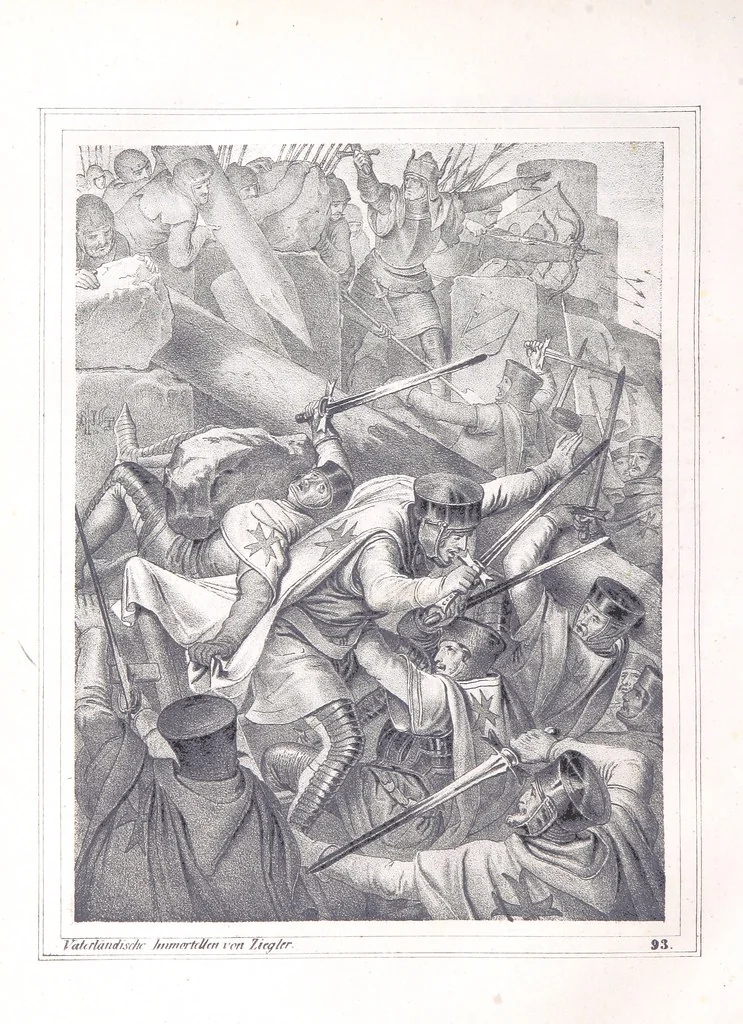 An illustration from Vaterländische Immortellen aus dem Gebiete der österreichischen Geschichte der alten, mittleren, neuern und neuesten Zeit gesammelt und mit einer ... Bilderschau der merkwürdigsten Handlungen ausgezeichneter Personen ... ausgestattet, 1840, leaf 276