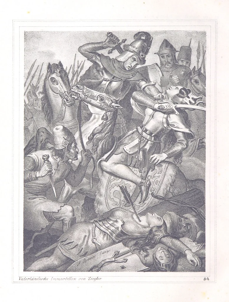 An illustration from Vaterländische Immortellen aus dem Gebiete der österreichischen Geschichte der alten, mittleren, neuern und neuesten Zeit gesammelt und mit einer ... Bilderschau der merkwürdigsten Handlungen ausgezeichneter Personen ... ausgestattet, 1840, leaf 282