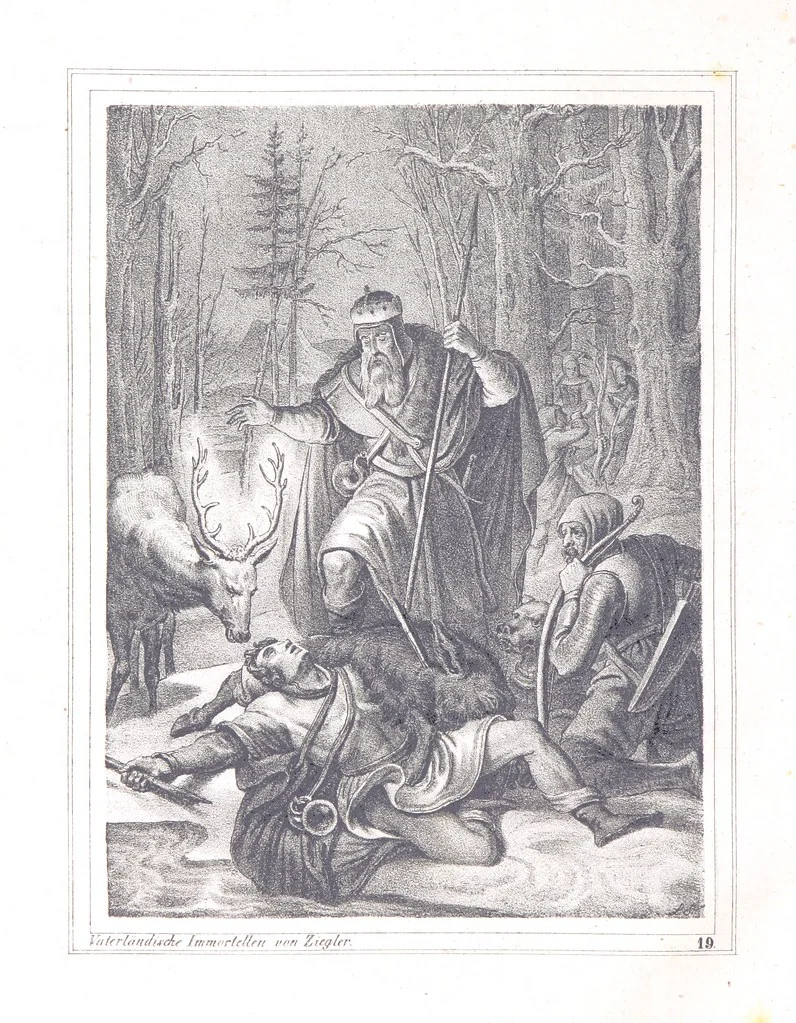 An illustration from Vaterländische Immortellen aus dem Gebiete der österreichischen Geschichte der alten, mittleren, neuern und neuesten Zeit gesammelt und mit einer ... Bilderschau der merkwürdigsten Handlungen ausgezeichneter Personen ... ausgestattet, 1840, leaf 72