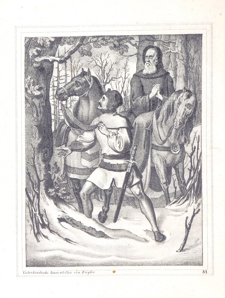 An illustration from Vaterländische Immortellen aus dem Gebiete der österreichischen Geschichte der alten, mittleren, neuern und neuesten Zeit gesammelt und mit einer ... Bilderschau der merkwürdigsten Handlungen ausgezeichneter Personen ... ausgestattet, 1840, leaf 96