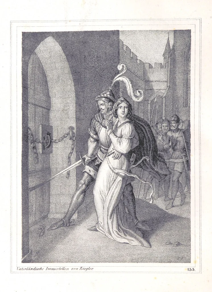 An illustration from Vaterländische Immortellen aus dem Gebiete der österreichischen Geschichte der alten, mittleren, neuern und neuesten Zeit gesammelt und mit einer ... Bilderschau der merkwürdigsten Handlungen ausgezeichneter Personen ... ausgestattet, 1840, leaf 112