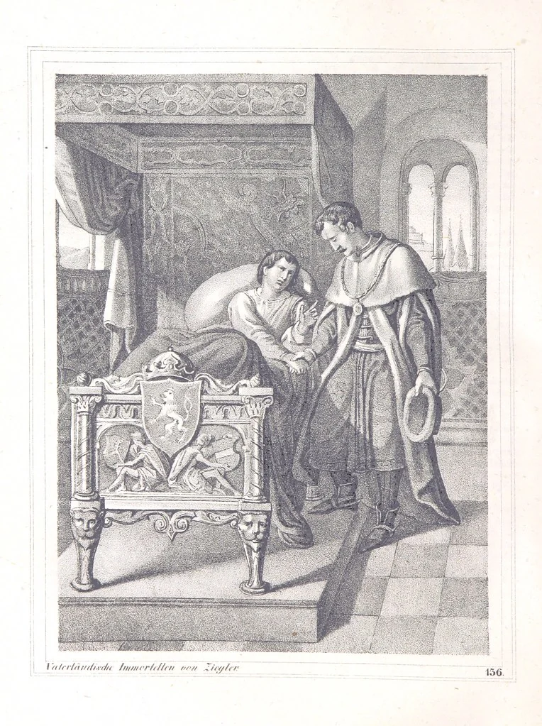 An illustration from Vaterländische Immortellen aus dem Gebiete der österreichischen Geschichte der alten, mittleren, neuern und neuesten Zeit gesammelt und mit einer ... Bilderschau der merkwürdigsten Handlungen ausgezeichneter Personen ... ausgestattet, 1840, leaf 130