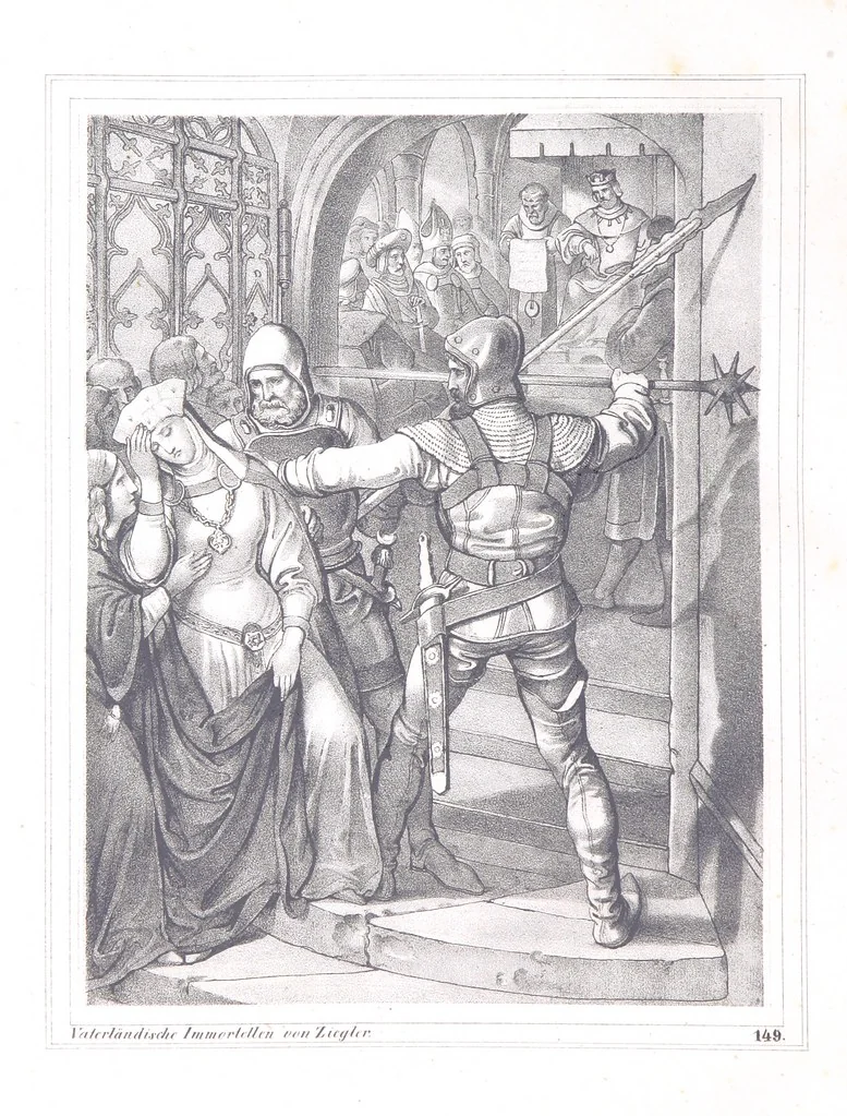 An illustration from Vaterländische Immortellen aus dem Gebiete der österreichischen Geschichte der alten, mittleren, neuern und neuesten Zeit gesammelt und mit einer ... Bilderschau der merkwürdigsten Handlungen ausgezeichneter Personen ... ausgestattet, 1840, leaf 162