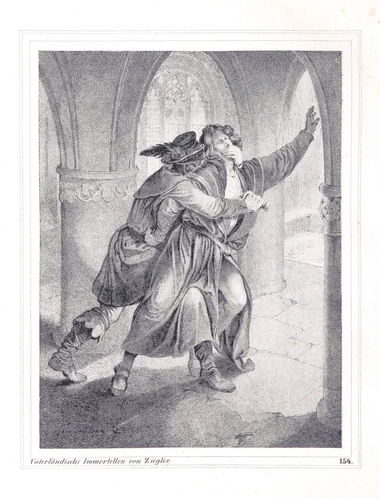 An illustration from Vaterländische Immortellen aus dem Gebiete der österreichischen Geschichte der alten, mittleren, neuern und neuesten Zeit gesammelt und mit einer ... Bilderschau der merkwürdigsten Handlungen ausgezeichneter Personen ... ausgestattet, 1840, leaf 186