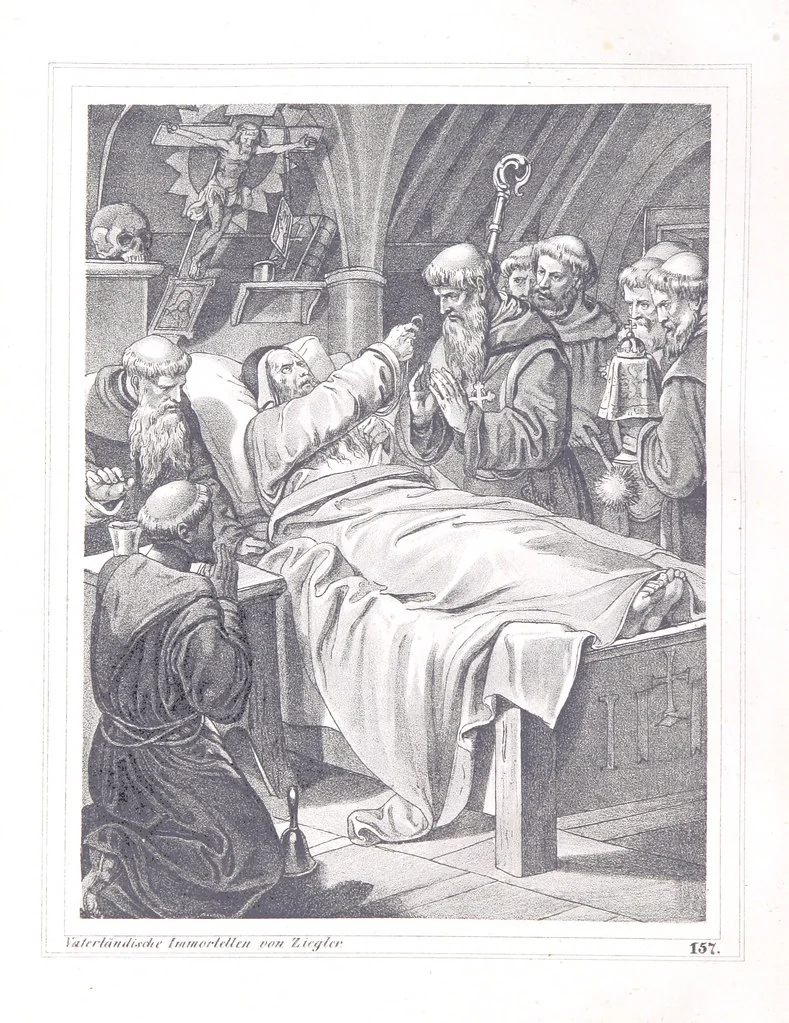 An illustration from Vaterländische Immortellen aus dem Gebiete der österreichischen Geschichte der alten, mittleren, neuern und neuesten Zeit gesammelt und mit einer ... Bilderschau der merkwürdigsten Handlungen ausgezeichneter Personen ... ausgestattet, 1840, leaf 192
