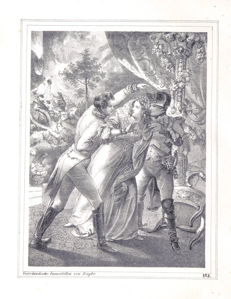 An illustration from Vaterländische Immortellen aus dem Gebiete der österreichischen Geschichte der alten, mittleren, neuern und neuesten Zeit gesammelt und mit einer ... Bilderschau der merkwürdigsten Handlungen ausgezeichneter Personen ... ausgestattet, 1840, leaf 222