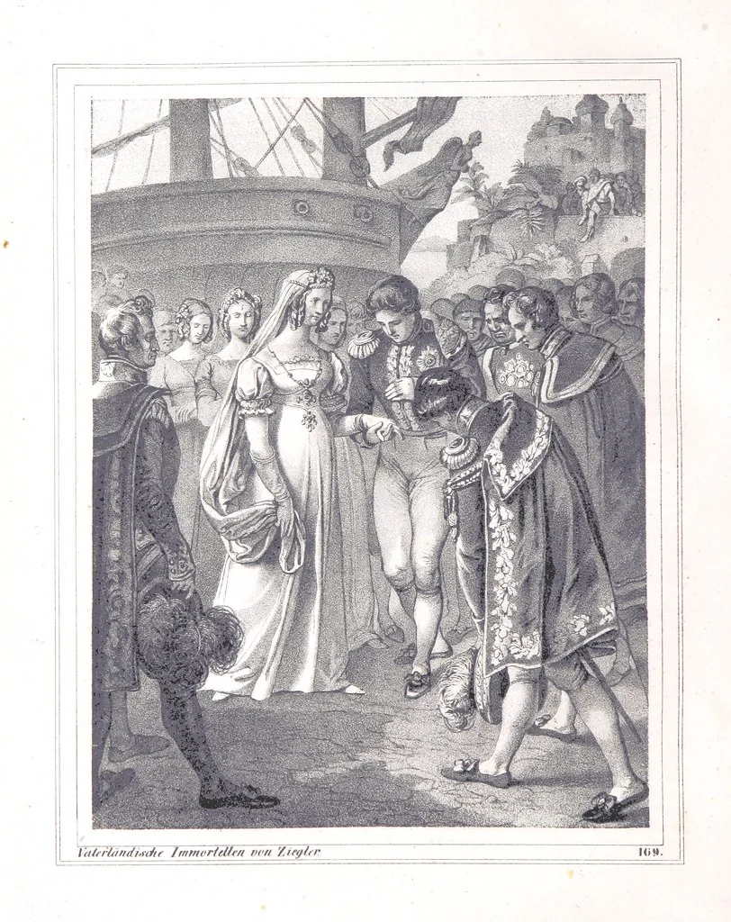 An illustration from Vaterländische Immortellen aus dem Gebiete der österreichischen Geschichte der alten, mittleren, neuern und neuesten Zeit gesammelt und mit einer ... Bilderschau der merkwürdigsten Handlungen ausgezeichneter Personen ... ausgestattet, 1840, leaf 240
