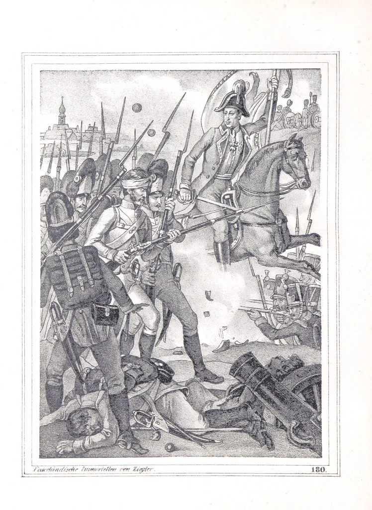 An illustration from Vaterländische Immortellen aus dem Gebiete der österreichischen Geschichte der alten, mittleren, neuern und neuesten Zeit gesammelt und mit einer ... Bilderschau der merkwürdigsten Handlungen ausgezeichneter Personen ... ausgestattet, 1840, leaf 264