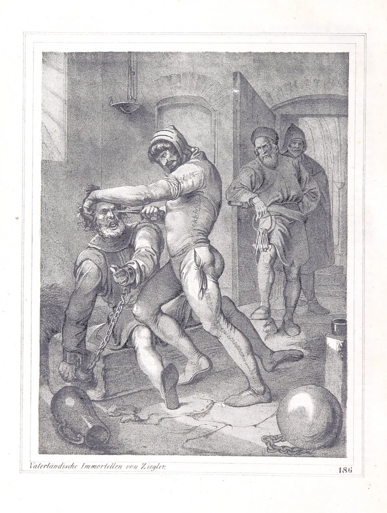 An illustration from Vaterländische Immortellen aus dem Gebiete der österreichischen Geschichte der alten, mittleren, neuern und neuesten Zeit gesammelt und mit einer ... Bilderschau der merkwürdigsten Handlungen ausgezeichneter Personen ... ausgestattet, 1840, leaf 282