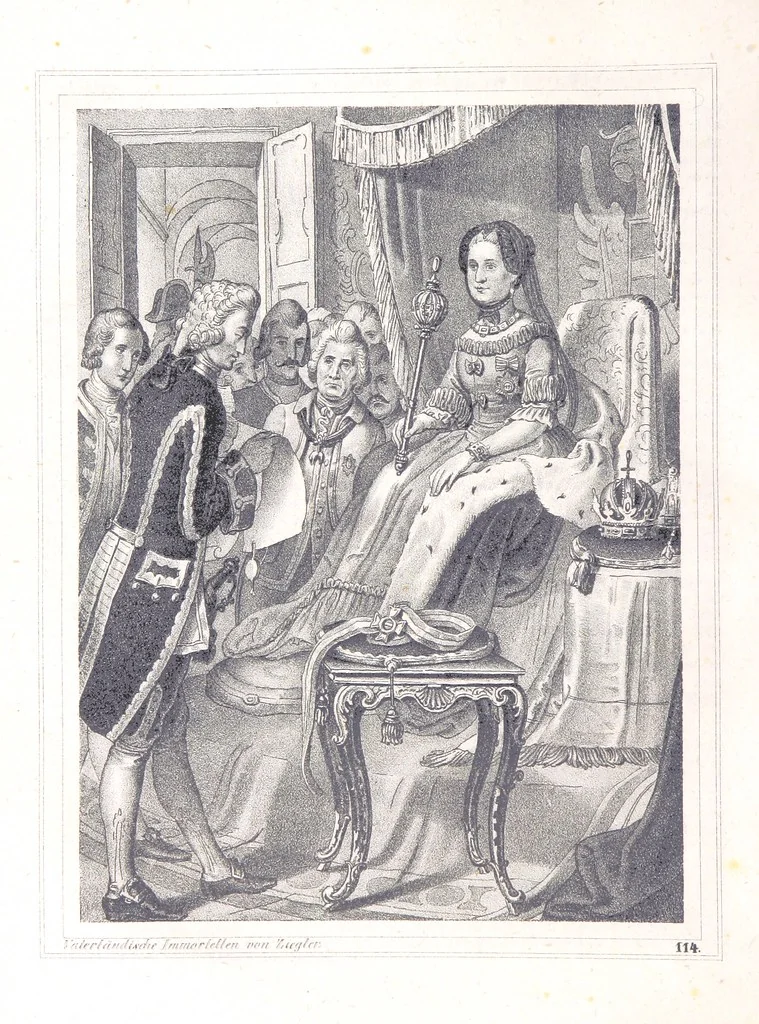 An illustration from Vaterländische Immortellen aus dem Gebiete der österreichischen Geschichte der alten, mittleren, neuern und neuesten Zeit gesammelt und mit einer ... Bilderschau der merkwürdigsten Handlungen ausgezeichneter Personen ... ausgestattet, 1840, leaf 58