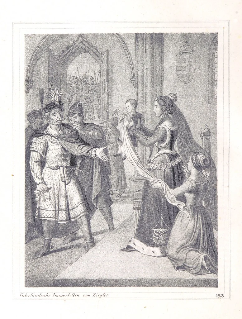 An illustration from Vaterländische Immortellen aus dem Gebiete der österreichischen Geschichte der alten, mittleren, neuern und neuesten Zeit gesammelt und mit einer ... Bilderschau der merkwürdigsten Handlungen ausgezeichneter Personen ... ausgestattet, 1840, leaf 88