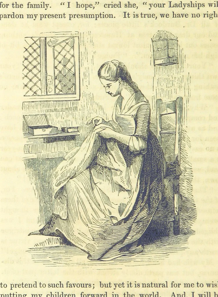 An illustration from The Vicar of Wakefield ... And a prefatory memoir by G. Moir Bussey ... Embellished with ... two hundred engravings on wood, etc, 1845, leaf 108