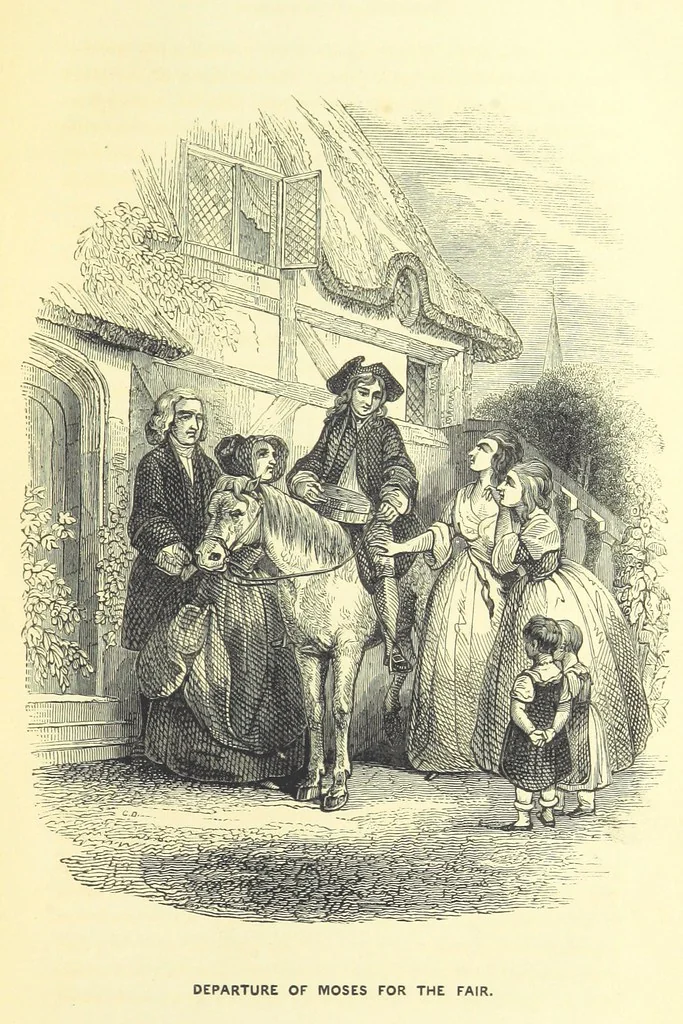An illustration from The Vicar of Wakefield ... And a prefatory memoir by G. Moir Bussey ... Embellished with ... two hundred engravings on wood, etc, 1845, leaf 113