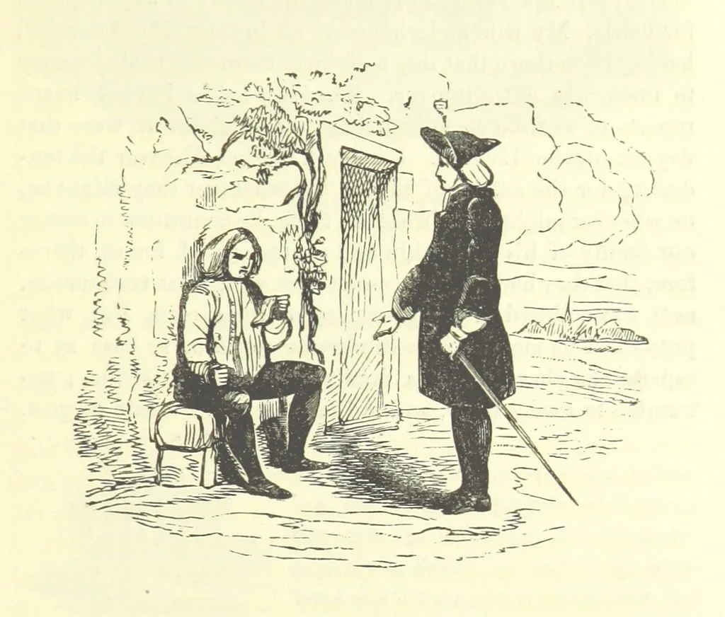 An illustration from The Vicar of Wakefield ... And a prefatory memoir by G. Moir Bussey ... Embellished with ... two hundred engravings on wood, etc, 1845, leaf 129