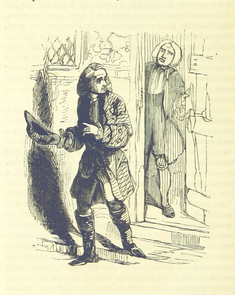 An illustration from The Vicar of Wakefield ... And a prefatory memoir by G. Moir Bussey ... Embellished with ... two hundred engravings on wood, etc, 1845, leaf 136