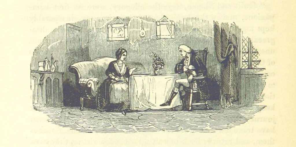 An illustration from The Vicar of Wakefield ... And a prefatory memoir by G. Moir Bussey ... Embellished with ... two hundred engravings on wood, etc, 1845, leaf 138