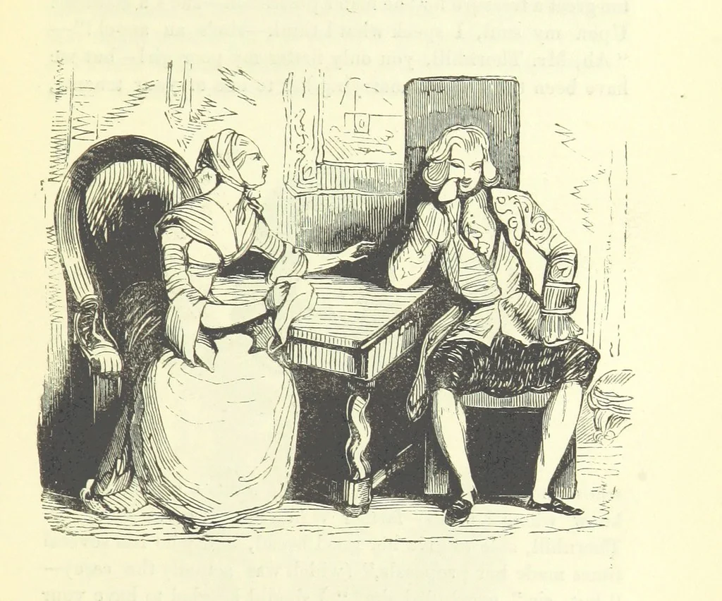 An illustration from The Vicar of Wakefield ... And a prefatory memoir by G. Moir Bussey ... Embellished with ... two hundred engravings on wood, etc, 1845, leaf 143