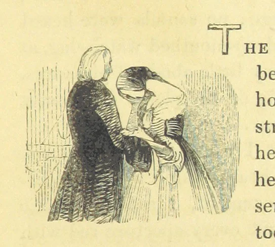 An illustration from The Vicar of Wakefield ... And a prefatory memoir by G. Moir Bussey ... Embellished with ... two hundred engravings on wood, etc, 1845, leaf 203