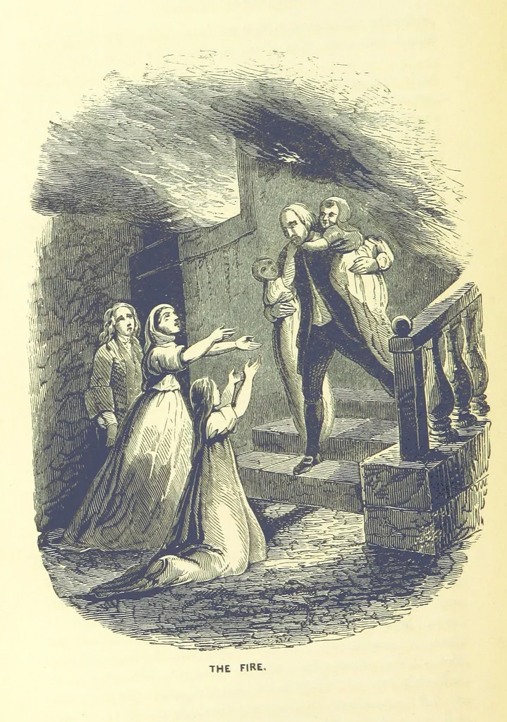 An illustration from The Vicar of Wakefield ... And a prefatory memoir by G. Moir Bussey ... Embellished with ... two hundred engravings on wood, etc, 1845, leaf 206
