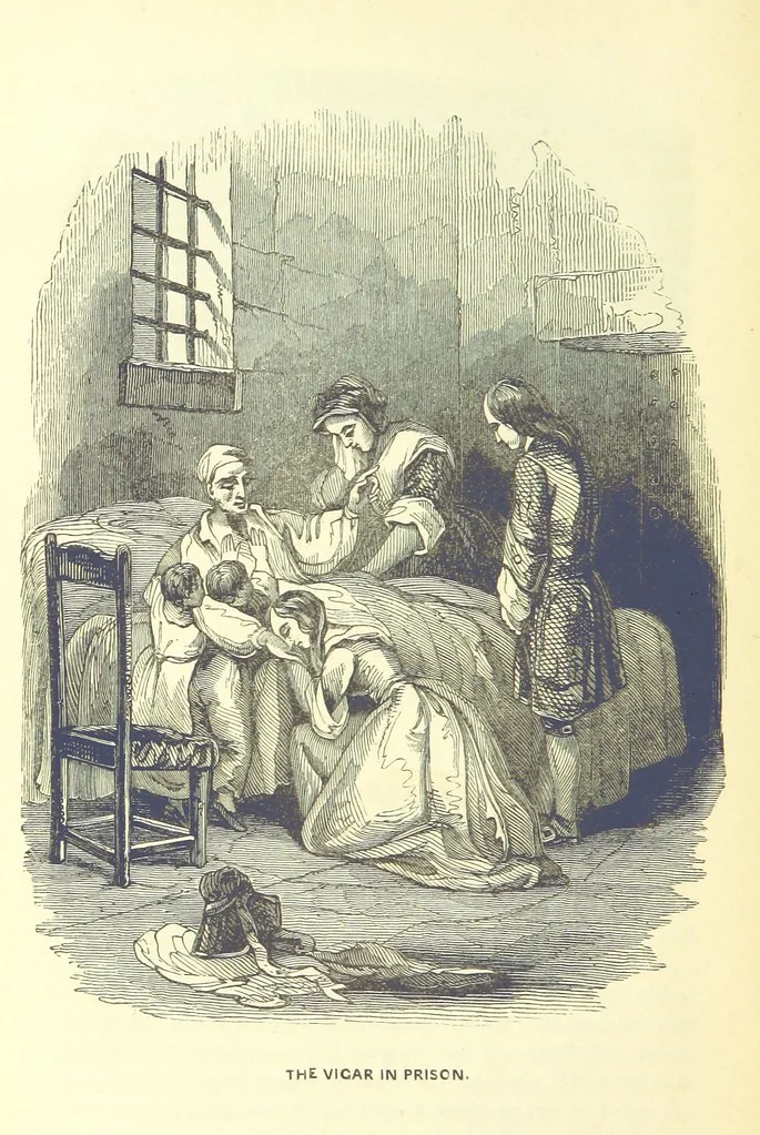 An illustration from The Vicar of Wakefield ... And a prefatory memoir by G. Moir Bussey ... Embellished with ... two hundred engravings on wood, etc, 1845, leaf 232