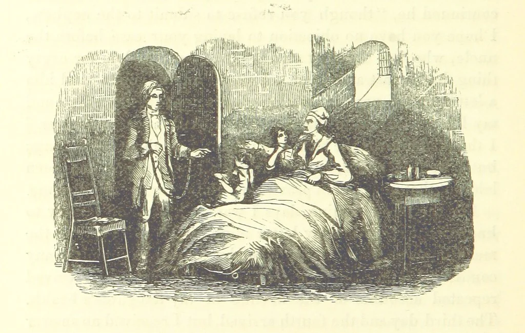 An illustration from The Vicar of Wakefield ... And a prefatory memoir by G. Moir Bussey ... Embellished with ... two hundred engravings on wood, etc, 1845, leaf 248