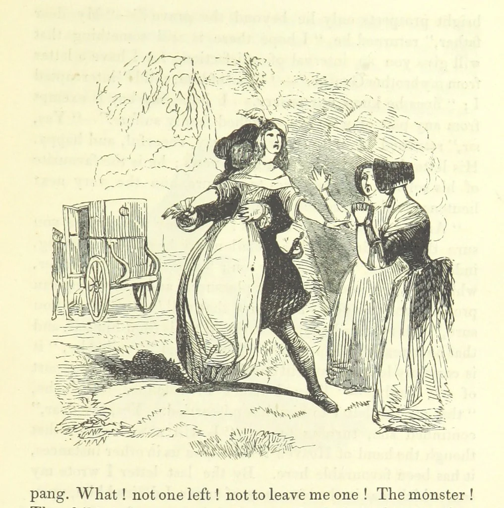 An illustration from The Vicar of Wakefield ... And a prefatory memoir by G. Moir Bussey ... Embellished with ... two hundred engravings on wood, etc, 1845, leaf 251