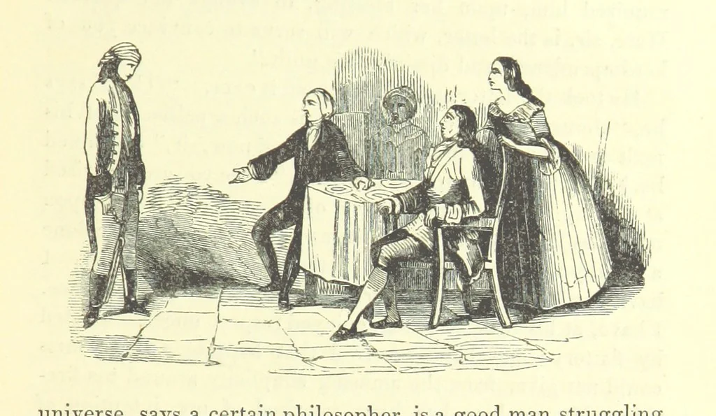 An illustration from The Vicar of Wakefield ... And a prefatory memoir by G. Moir Bussey ... Embellished with ... two hundred engravings on wood, etc, 1845, leaf 271
