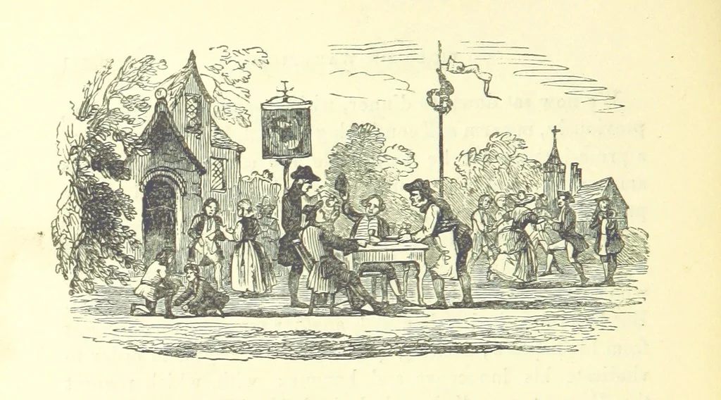 An illustration from The Vicar of Wakefield ... And a prefatory memoir by G. Moir Bussey ... Embellished with ... two hundred engravings on wood, etc, 1845, leaf 276