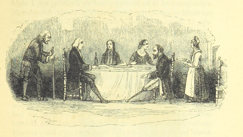 An illustration from The Vicar of Wakefield ... And a prefatory memoir by G. Moir Bussey ... Embellished with ... two hundred engravings on wood, etc, 1845, leaf 37