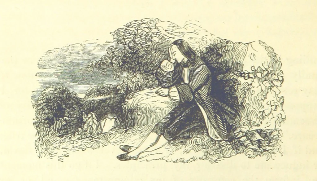 An illustration from The Vicar of Wakefield ... And a prefatory memoir by G. Moir Bussey ... Embellished with ... two hundred engravings on wood, etc, 1845, leaf 46