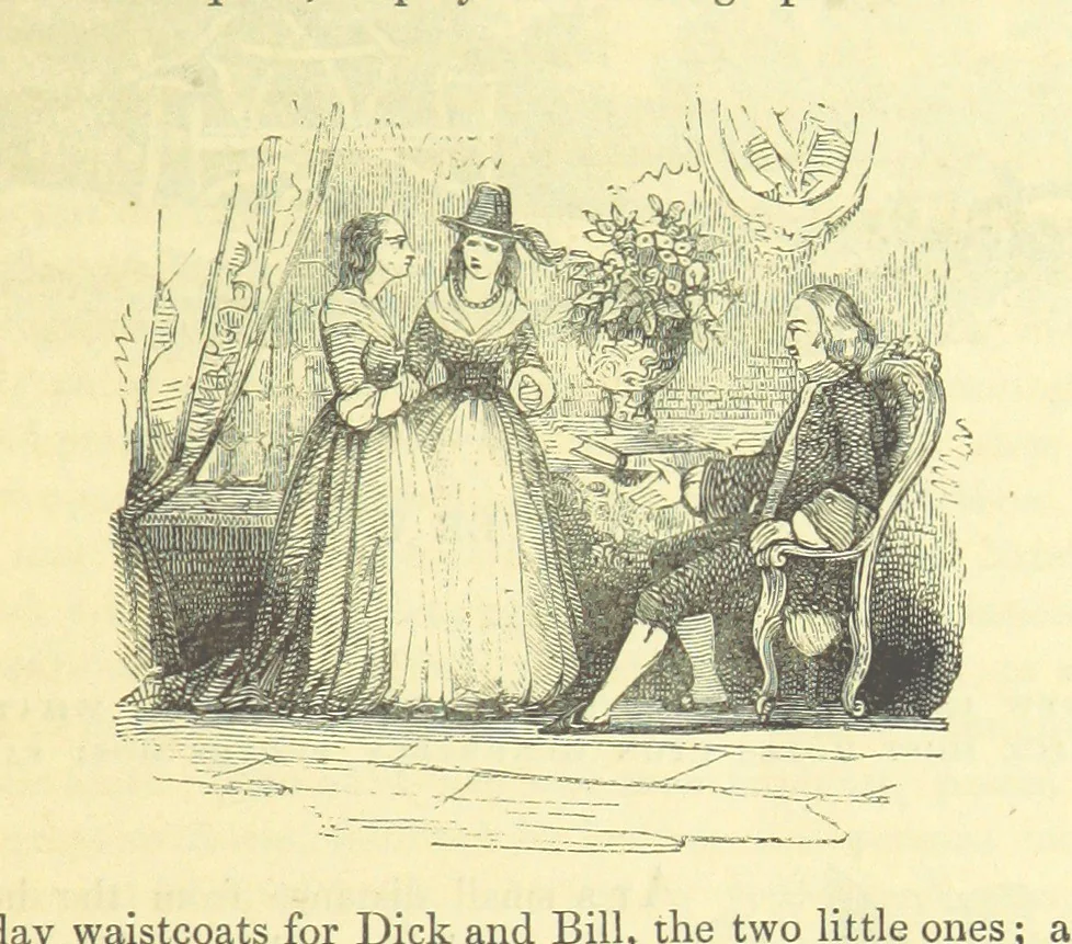 An illustration from The Vicar of Wakefield ... And a prefatory memoir by G. Moir Bussey ... Embellished with ... two hundred engravings on wood, etc, 1845, leaf 61