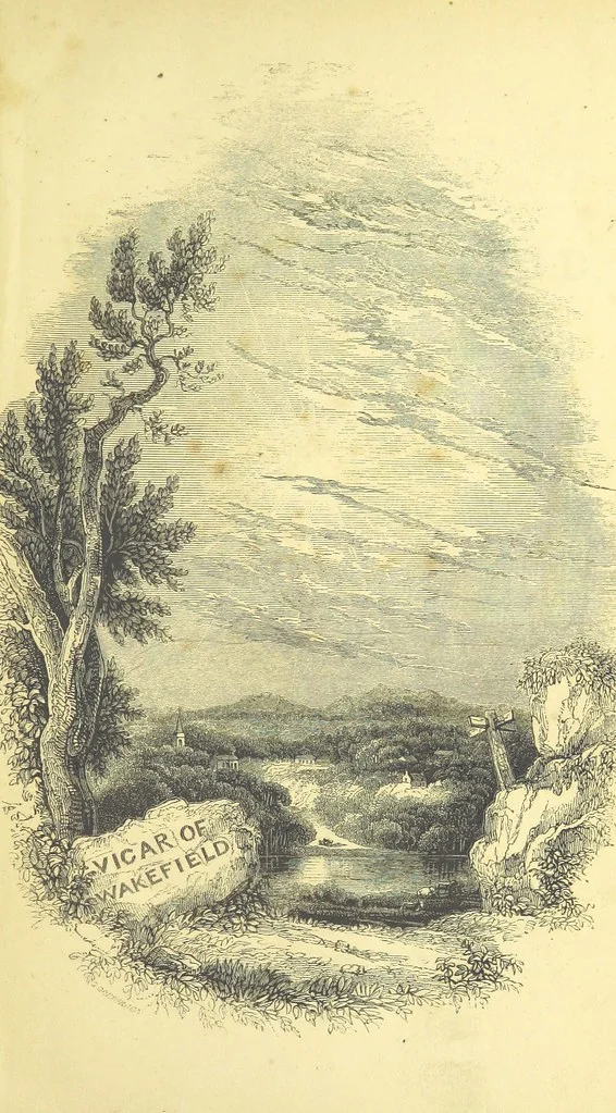 An illustration from The Vicar of Wakefield ... And a prefatory memoir by G. Moir Bussey ... Embellished with ... two hundred engravings on wood, etc, 1845, leaf 7