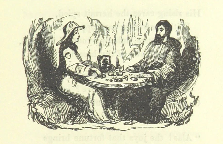 An illustration from The Vicar of Wakefield ... And a prefatory memoir by G. Moir Bussey ... Embellished with ... two hundred engravings on wood, etc, 1845, leaf 83