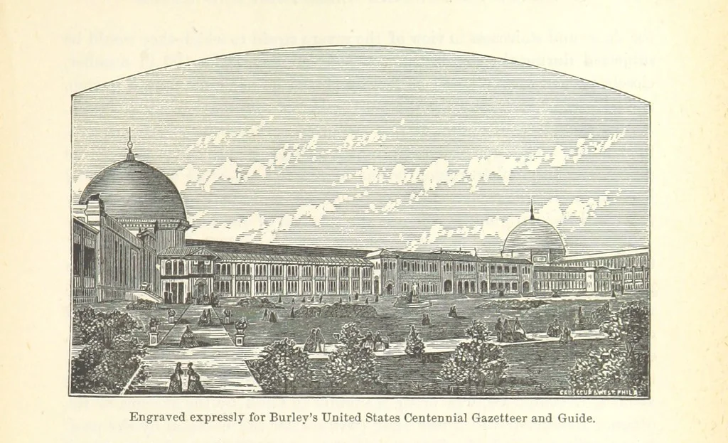 An illustration from 1776 American Enterprise. 1876. Burley's United States Centennial Gazetteer and Guide 1876 ... C. H. Kidder, editor, etc, 1876, leaf 423