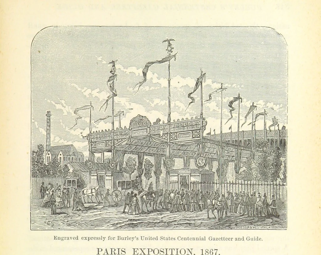 An illustration from 1776 American Enterprise. 1876. Burley's United States Centennial Gazetteer and Guide 1876 ... C. H. Kidder, editor, etc, 1876, leaf 545
