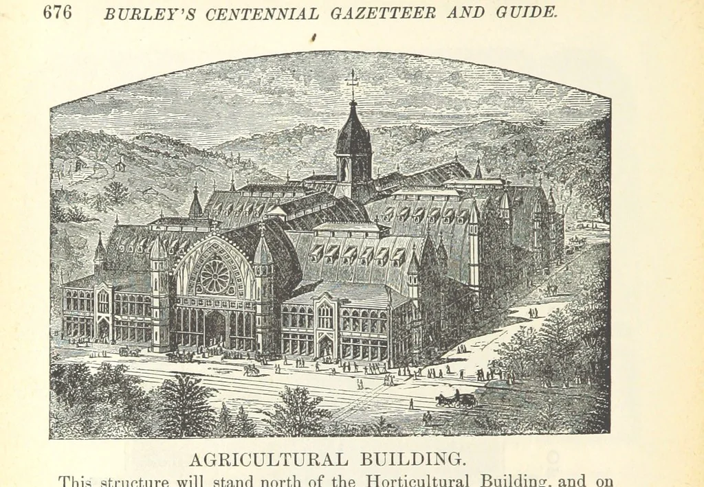 An illustration from 1776 American Enterprise. 1876. Burley's United States Centennial Gazetteer and Guide 1876 ... C. H. Kidder, editor, etc, 1876, leaf 674