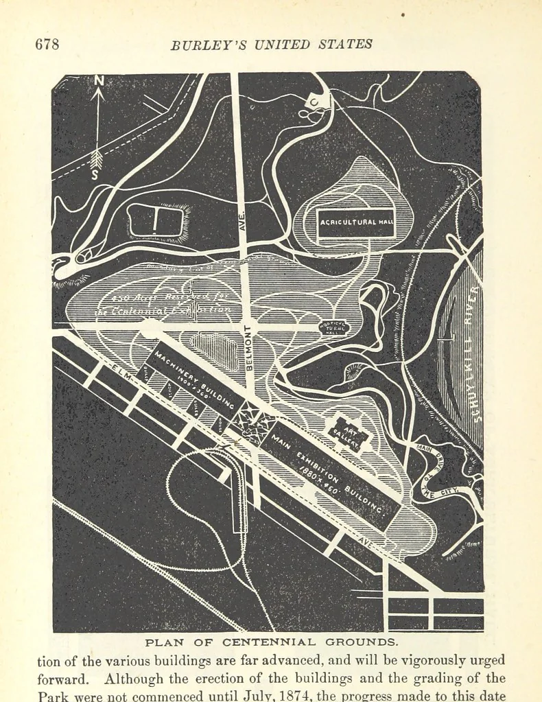 An illustration from 1776 American Enterprise. 1876. Burley's United States Centennial Gazetteer and Guide 1876 ... C. H. Kidder, editor, etc, 1876, leaf 676