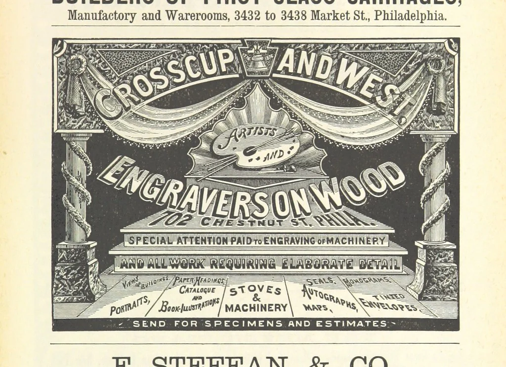 An illustration from 1776 American Enterprise. 1876. Burley's United States Centennial Gazetteer and Guide 1876 ... C. H. Kidder, editor, etc, 1876, leaf 707