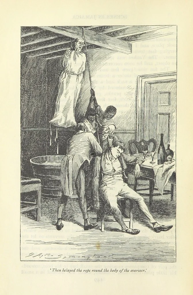 An illustration from Tom Cringle's log...Illustrated by J.A. Symington, etc, 1895, leaf 178