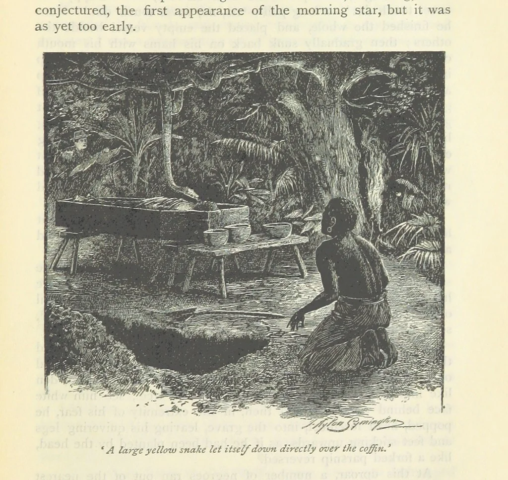 An illustration from Tom Cringle's log...Illustrated by J.A. Symington, etc, 1895, leaf 183